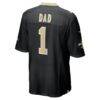 Number 1 Dad New Orleans Saints Nike Game Jersey - Black - Detail View