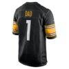 Number 1 Dad Pittsburgh Steelers Nike Game Jersey - Black - Detail View