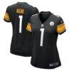 Number 1 Mom Pittsburgh Steelers Nike Women's Game Jersey - Black - Front View
