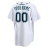 Seattle Mariners Nike Home Replica Custom Jersey - White - Detail View