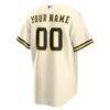 Milwaukee Brewers Nike Home Replica Custom Jersey - Cream - Detail View