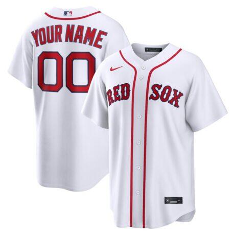 Boston Red Sox Nike Home Replica Custom Jersey - White - Front View
