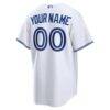 Toronto Blue Jays Nike Home Replica Custom Jersey - White - Detail View
