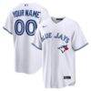 Toronto Blue Jays Nike Home Replica Custom Jersey - White - Front View