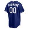 Los Angeles Dodgers Nike Alternate Replica Custom Jersey - Deep Royal - Detail View
