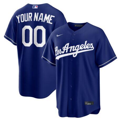 Los Angeles Dodgers Nike Alternate Replica Custom Jersey - Deep Royal - Front View