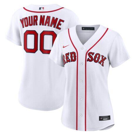 Boston Red Sox Nike Women's Home Replica Custom Jersey - White - Front View