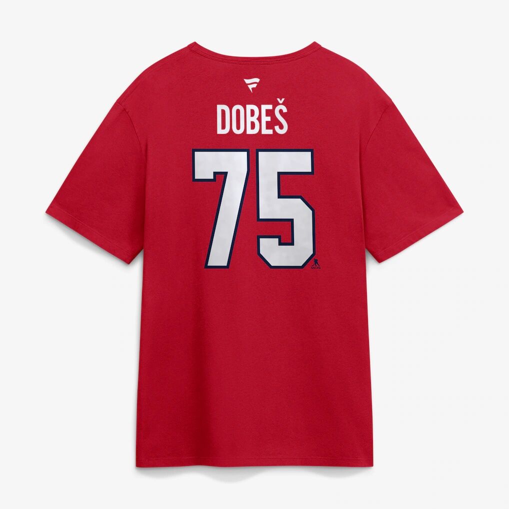 Jakub Dobes Montreal Canadiens Fashion7 Authentic Stack Name & Number T-Shirt