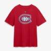 Jakub Dobes Montreal Canadiens Fashion7 Authentic Stack Name & Number T-Shirt - Red - Side View