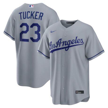 Kyle Tucker Los Angeles Dodgers Nike Road Replica Jersey - Gray - Front View