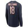 Caleb Williams Chicago Bears Nike Name & Number Long Sleeve T-Shirt - Navy - Detail View