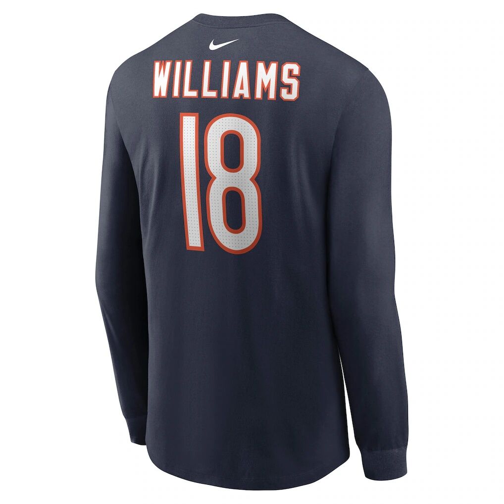 Caleb Williams Chicago Bears Nike Name & Number Long Sleeve T-Shirt