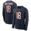 Caleb Williams Chicago Bears Nike Name & Number Long Sleeve T-Shirt - Navy - Front View