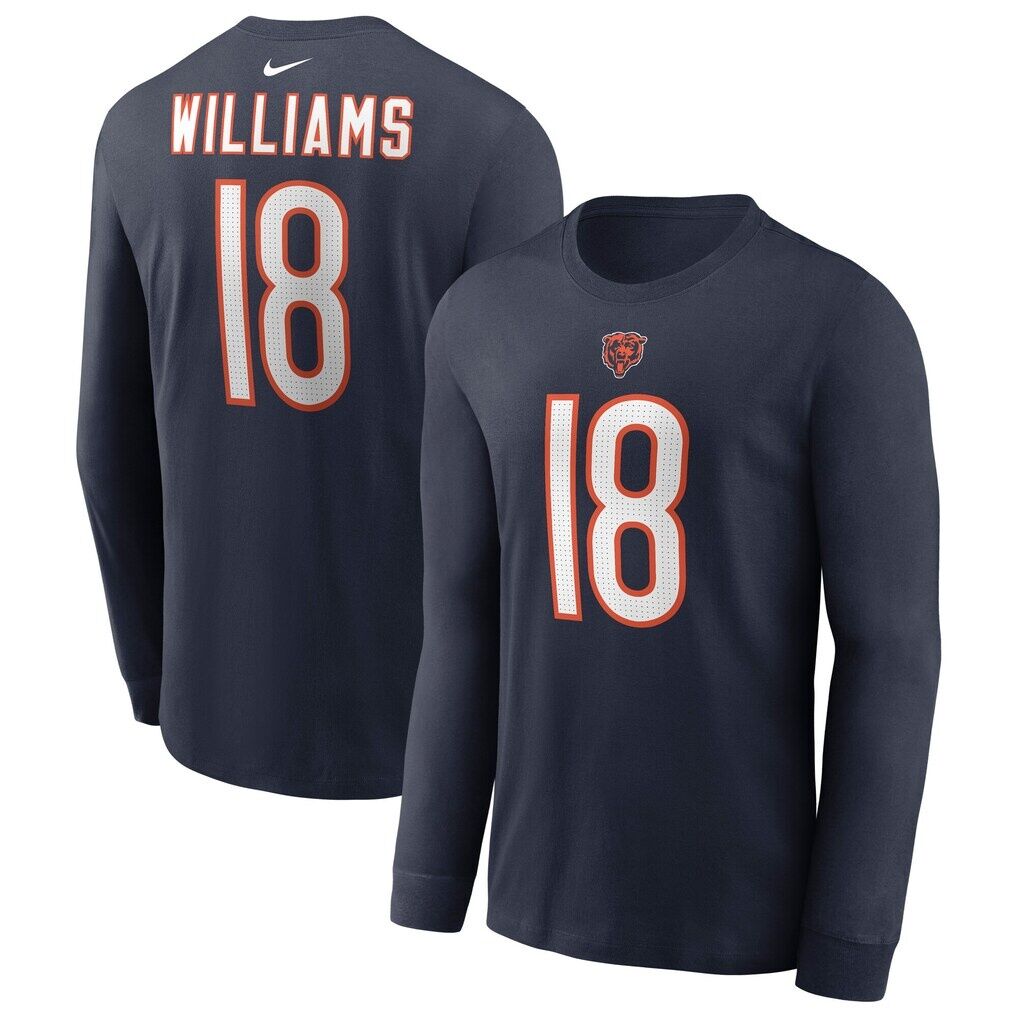 Caleb Williams Chicago Bears Nike Name & Number Long Sleeve T-Shirt