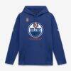 Edmonton Oilers Fashion7 2026 Stanley Cup Playoffs Authentic Pro Rink Fly Fleece Hoodie - Blue - Front View