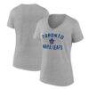 Toronto Maple Leafs Logo Athletic Women's Arch Victory V-Neck T-Shirt - - Front View