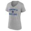 Toronto Maple Leafs Logo Athletic Women's Arch Victory V-Neck T-Shirt - - Side View