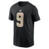 Drew Brees New Orleans Saints Nike Retired Name & Number T-Shirt - Black - Side View