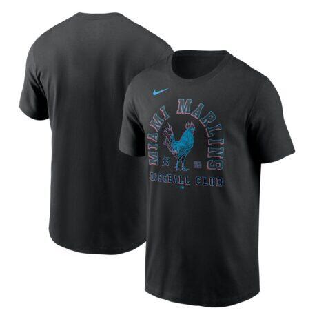 Miami Marlins Nike Local T-Shirt - Black - Front View
