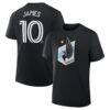 James Rodriguez Minnesota United FC Fashion7 Authentic Stack Player Name & Number T-Shirt - Black - Front View