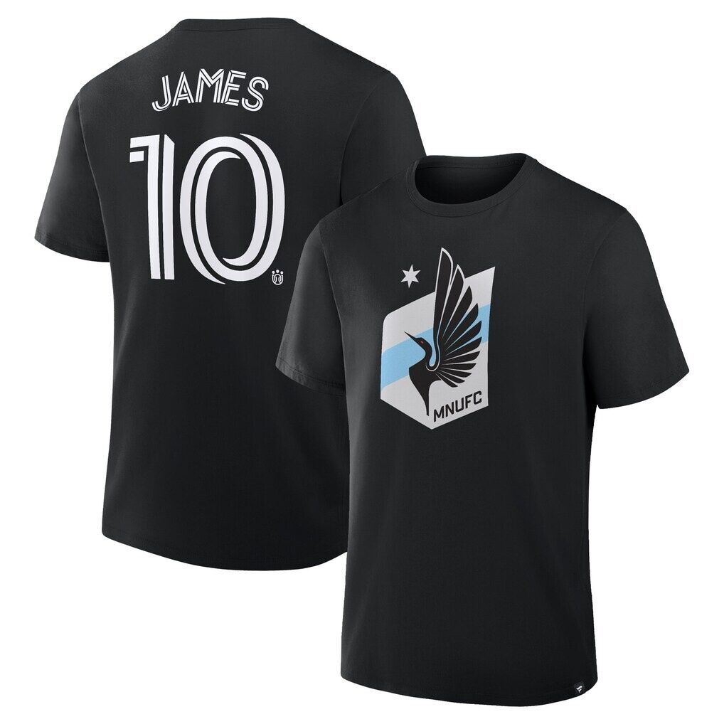 James Rodriguez Minnesota United FC Fashion7 Authentic Stack Player Name & Number T-Shirt