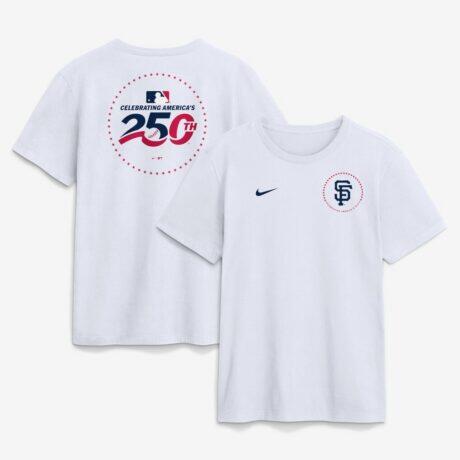 San Francisco Giants Nike Celebrating America's 250th Logo T-Shirt - White - Front View