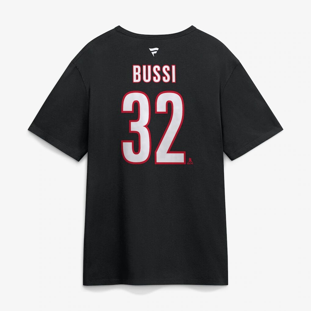 Brandon Bussi Carolina Hurricanes Fashion7 Authentic Stack Name & Number T-Shirt