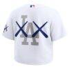 Los Angeles Dodgers Nike x KAWS Women's Cropped Replica Jersey - White - Detail View