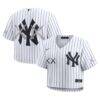 New York Yankees Nike x KAWS Women's Cropped Replica Jersey - White - Front View