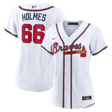 Grant Holmes Atlanta Braves Nike Women's Home Replica Jersey - White - Front View