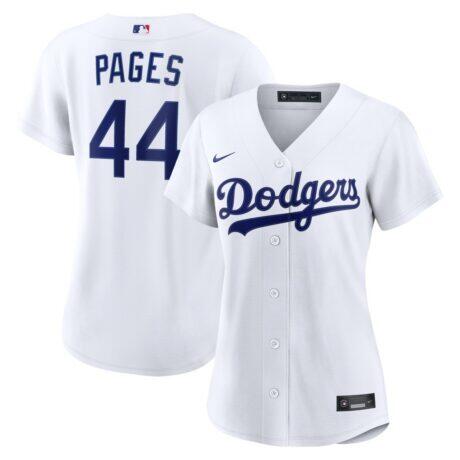 Andy Pages Los Angeles Dodgers Nike Women's Home Replica Jersey - White - Front View
