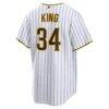 Michael King San Diego Padres Nike Home Replica Jersey - White - Detail View