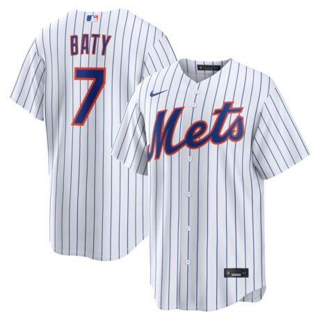 Brett Baty New York Mets Nike Home Replica Jersey - White - Front View