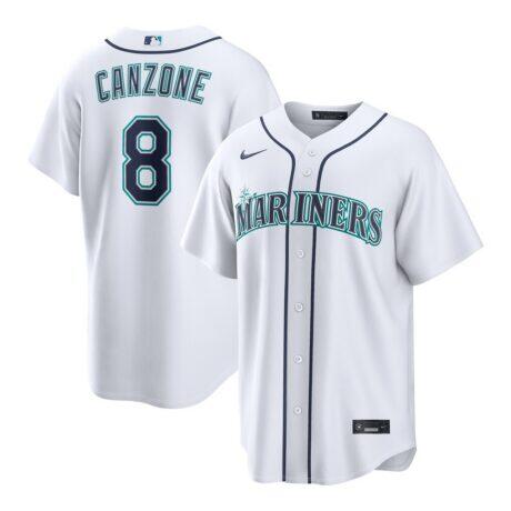 Dominic Canzone Seattle Mariners Nike Home Replica Jersey - White - Front View
