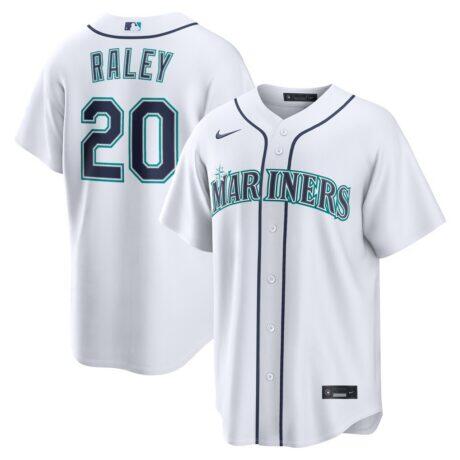 Luke Raley Seattle Mariners Nike Home Replica Jersey - White - Front View