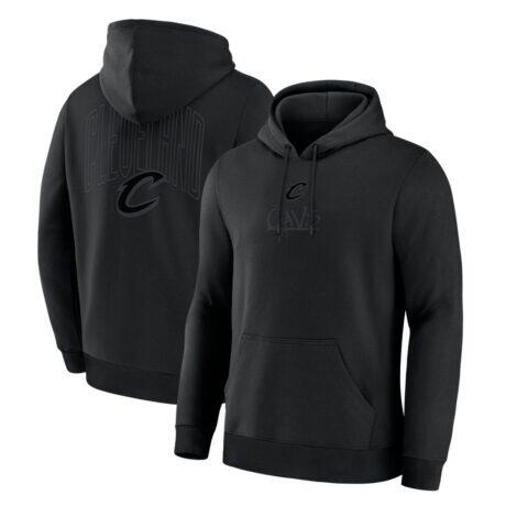 Cleveland Cavaliers Fanatics Black Out Hoodie - - Front View