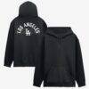 Los Angeles Dodgers Fashion7 Black Out Fleece Hoodie - - Front View