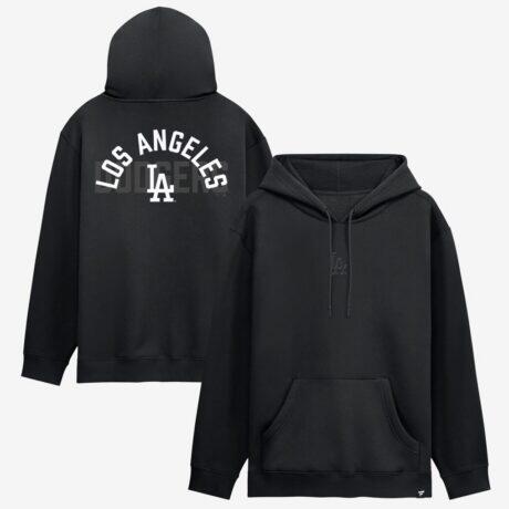 Los Angeles Dodgers Fashion7 Black Out Fleece Hoodie - - Front View