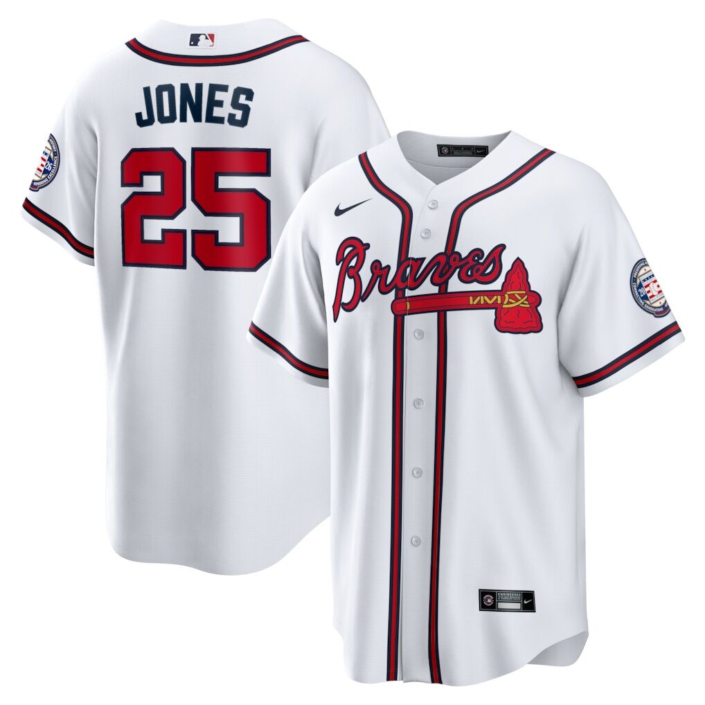 Andruw Jones Atlanta Braves Nike Home Replica 2026 Hall of Fame Patch Jersey
