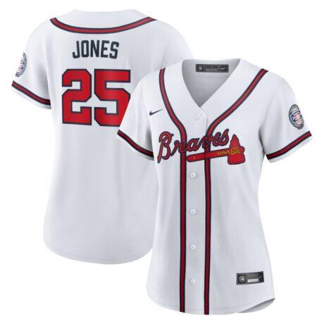 Andruw Jones Atlanta Braves Nike Women's 2026 Baseball Hall of Fame Retired Player Replica Jersey - White - Front View