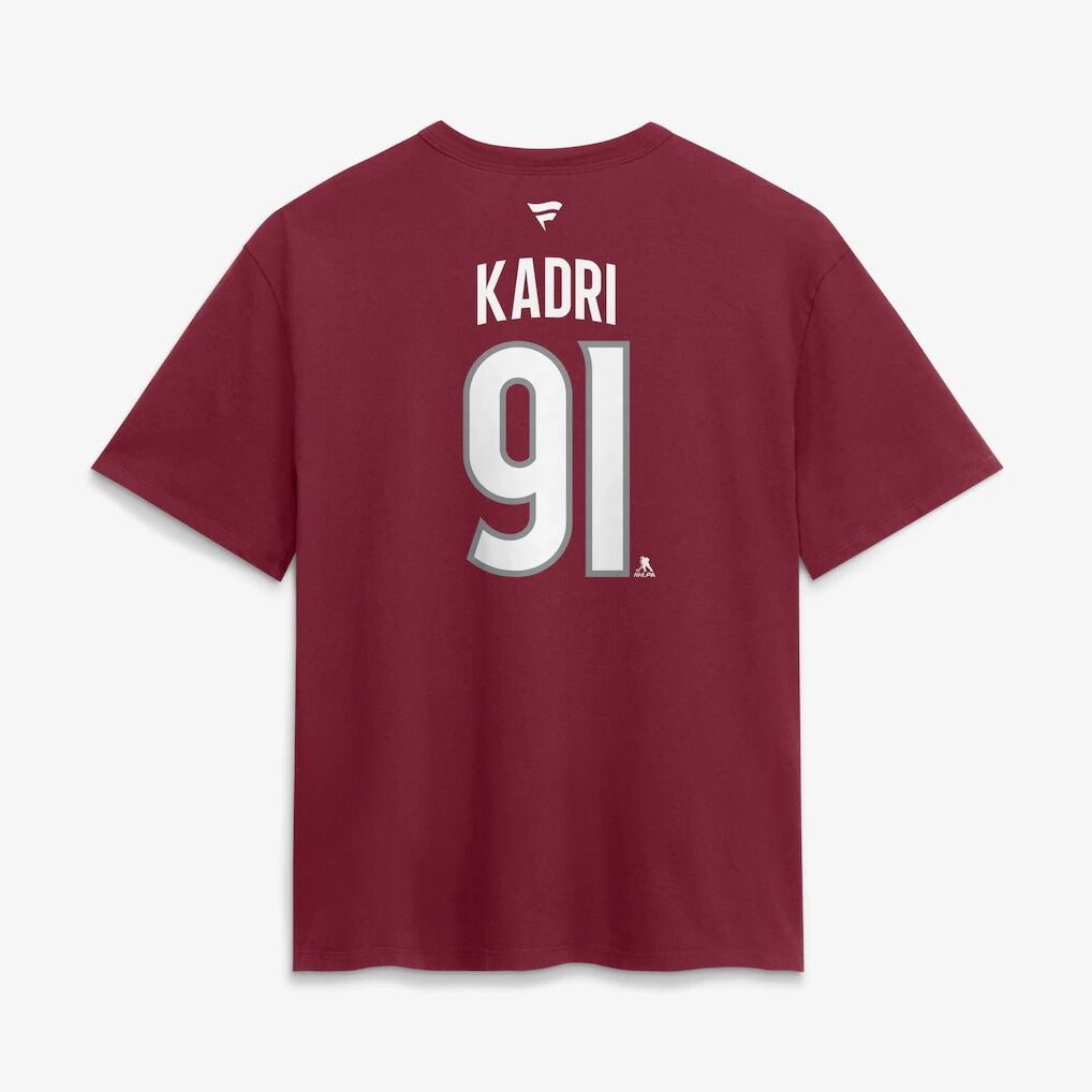 Nazem Kadri Colorado Avalanche Fashion7 Women's Authentic Stack Name & Number T-Shirt - Burgundy