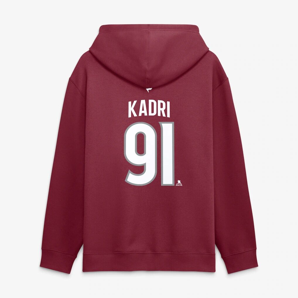 Nazem Kadri Colorado Avalanche Fashion7 Authentic Stack Name & Number Hoodie - Burgundy