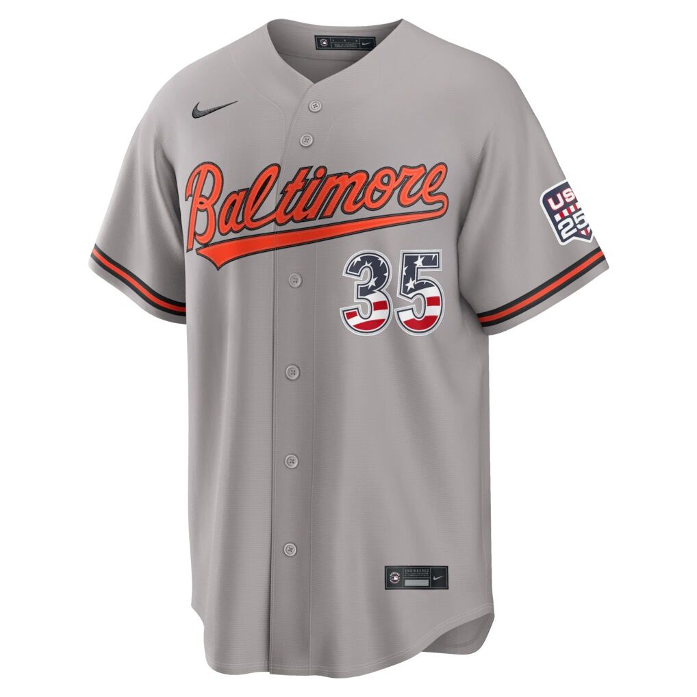 Fourth of July Baltimore Orioles Adley Rutschman Nike Gray USA 250 Stadium Jersey