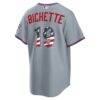 Fourth of July New York Mets Bo Bichette Nike Gray USA 250 Stadium Jersey - - Detail View