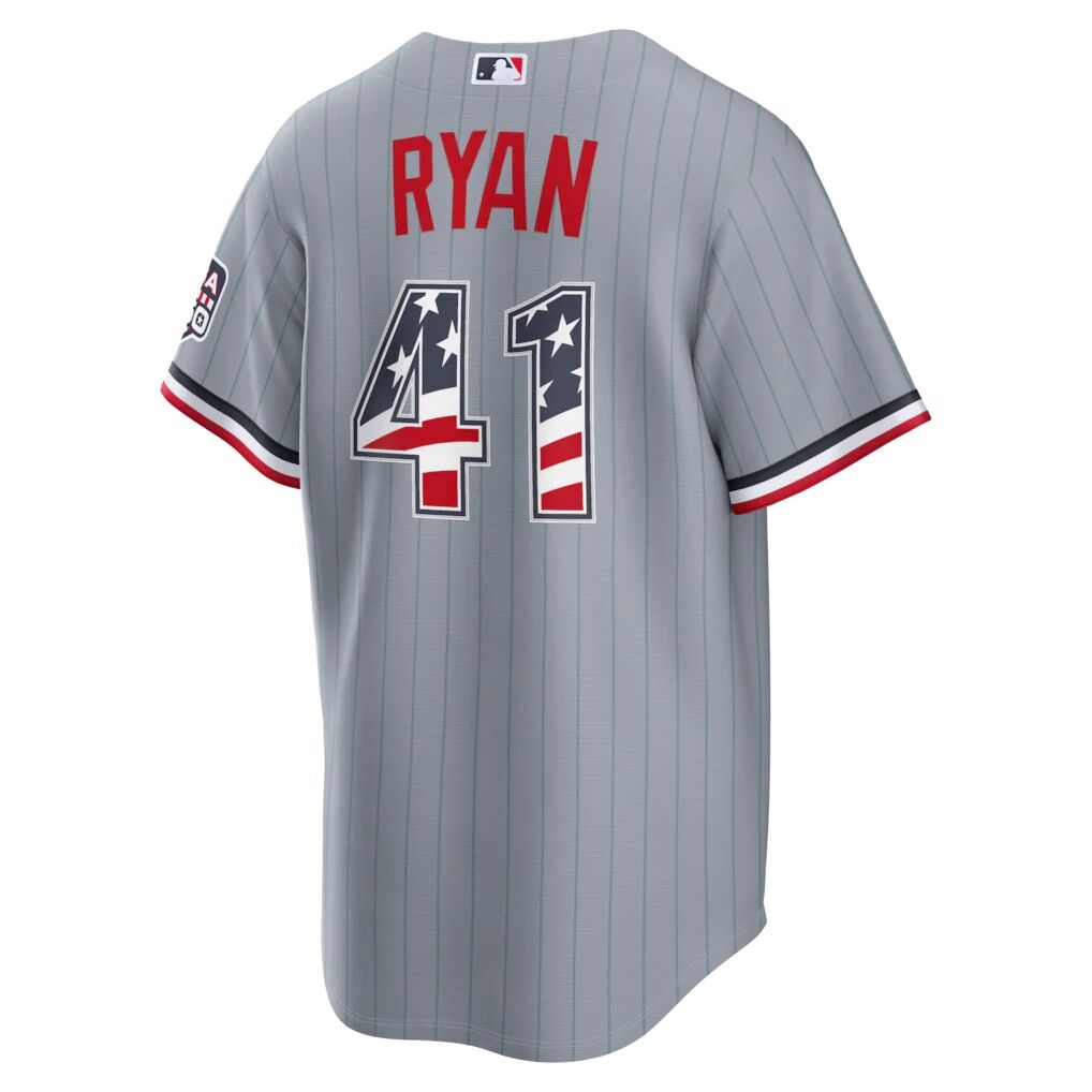 Fourth of July Minnesota Twins Joe Ryan Nike Gray USA 250 Stadium Jersey