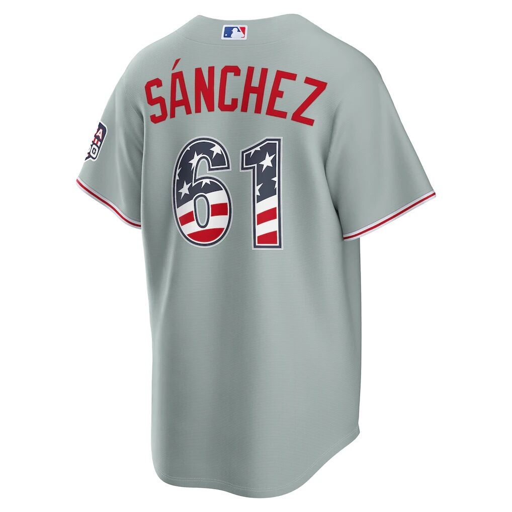 Fourth of July Philadelphia Phillies Cristopher Sanchez Nike Gray USA 250 Stadium Jersey