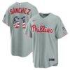 Fourth of July Philadelphia Phillies Cristopher Sanchez Nike Gray USA 250 Stadium Jersey - - Front View