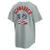 Fourth of July Philadelphia Phillies Kyle Schwarber Nike Gray USA 250 Stadium Jersey - - Detail View