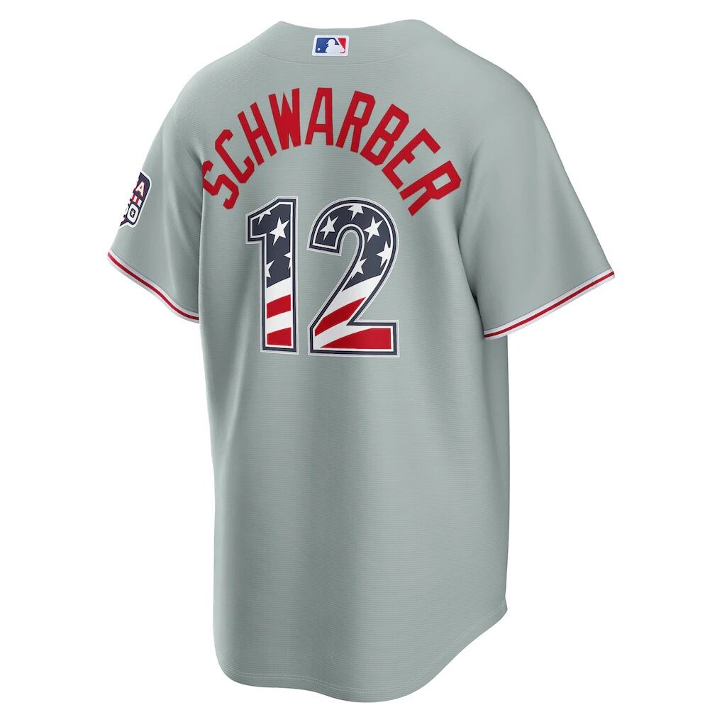 Fourth of July Philadelphia Phillies Kyle Schwarber Nike Gray USA 250 Stadium Jersey