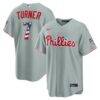 Fourth of July Philadelphia Phillies Trea Turner Nike Gray USA 250 Stadium Jersey - - Front View